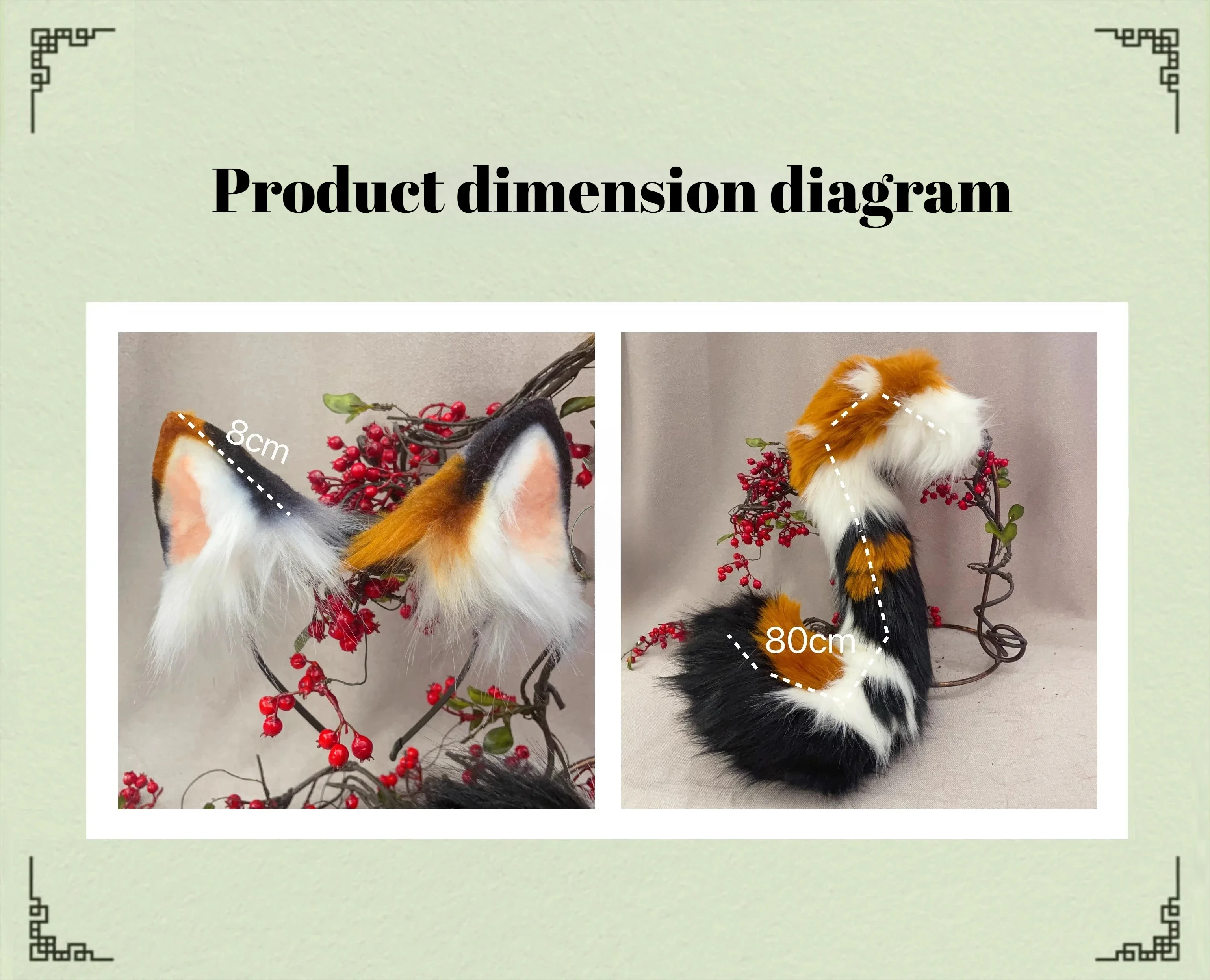New Hand Made Ear and Tail Animal Claw Three Flowered Cat Cosplay Halloween Props Hair Hoop Animation Clothing DIY Accessories 4