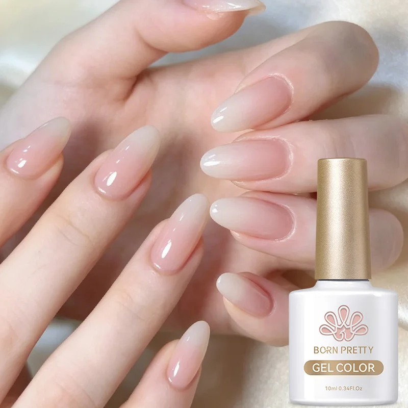 BORN PRETTY Jelly Nude Color UV Gel Manicure Gel Polish Nail Supplies For Professionals Semi-permanent Varnish 10ml Soak Off Gel