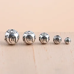 925 sterling silver six-figure beads are used for DIY jewelry making bracelet necklace accessories for men and women