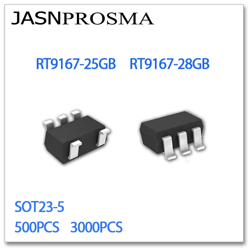 JASNPROSMA SOT23-5 RT9167-25GB RT9167-28GB 500PCS 3000PCS SMD low noise voltage regulator IC chip high quality RT9167 25GB 28GB