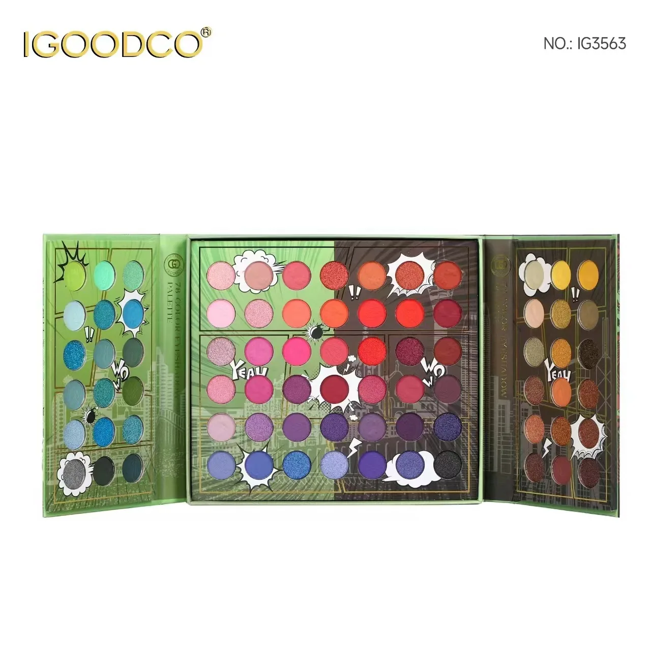 Palette de fards à paupières professionnels, 78 couleurs, vert, mat, nacré, longue durée, sans taches, imperméable, brillant, grandes ombres de maquillage