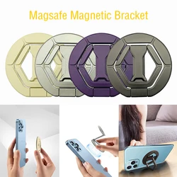 For Magsafe Magnetic Besign 1Pcs Strong Suction Hexagon Rotating 360 Wall Stickers Everywhere Folding Ring Phone Holder Alloy