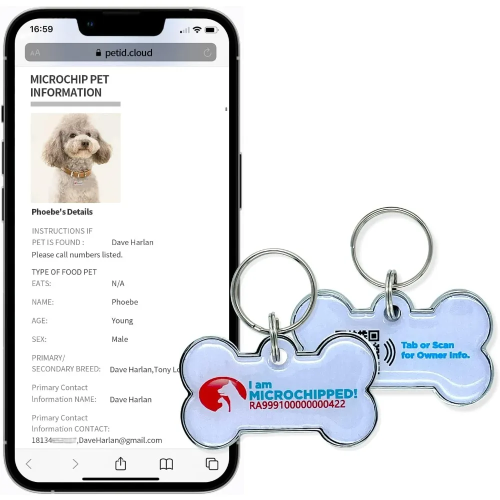 Kit Together with Smart ID Tag for Connecting Pet Owner Immediately by Anybody Anywhere with Mobile Phone