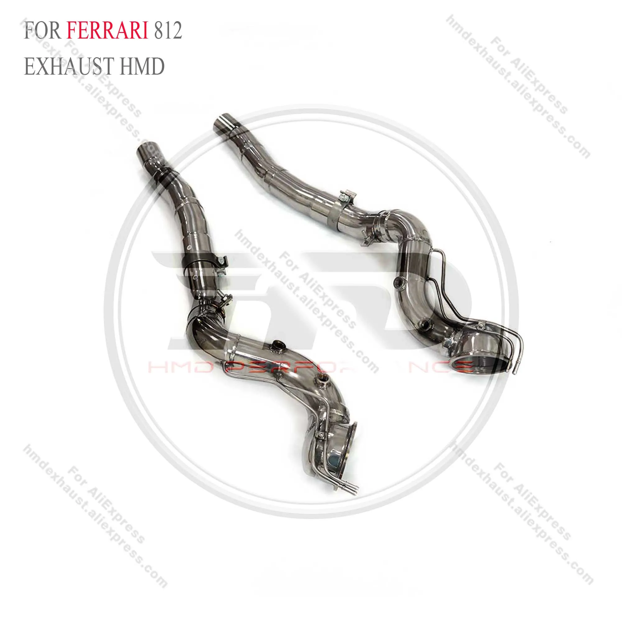 HMD Exhaust System Stainless Steel Performance Downpipe for Ferrari 812 With OPF Heat Shield