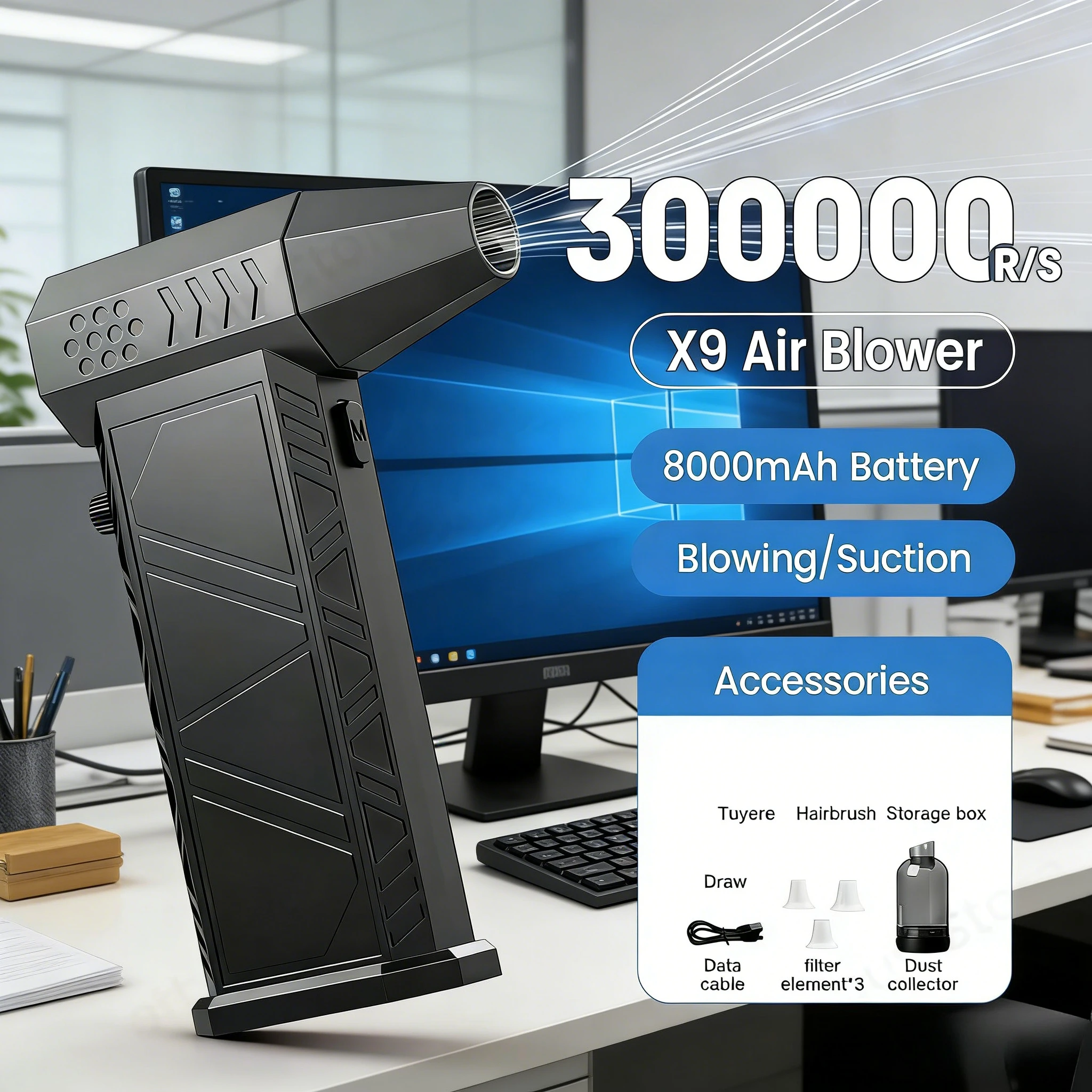 

300000 турбовентилятор X9 с высокими оборотами в минуту плюс бесщеточный пылесос — профессиональное устройство для очистки компьютера, клавиатуры, дома и автомобиля