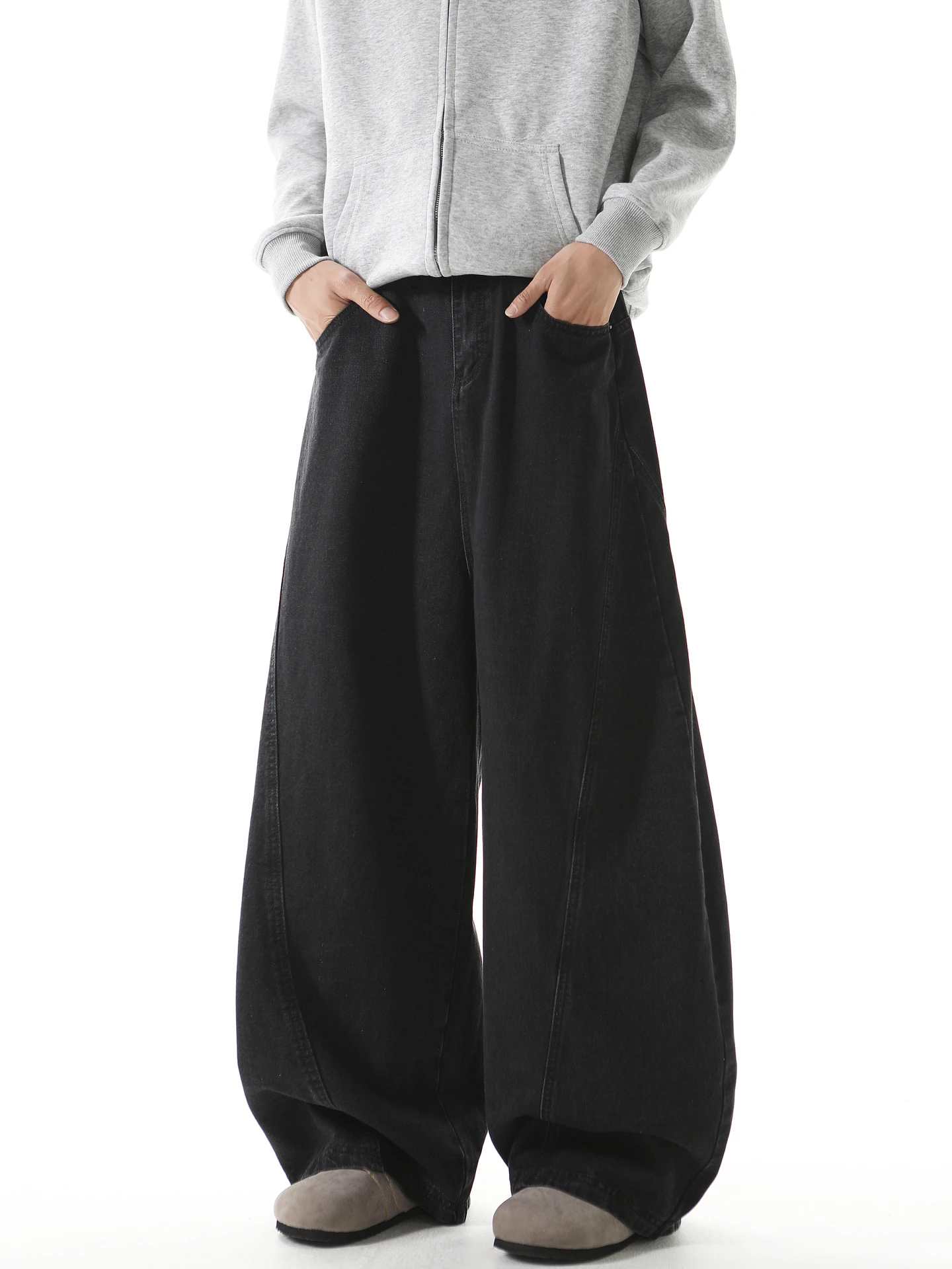 

Wukong Has Goods Trendy American Deconstructed Waed Knife Jeans Men Vintage Loose Wide Leg Match Long Pants