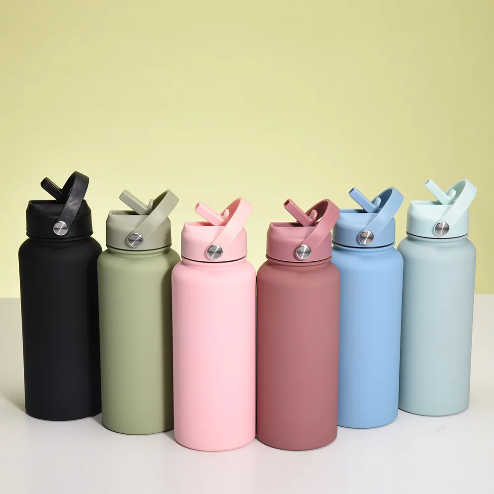 

PuraCool Water Bottle 1000ml Insulated Thermos Customised Tumbler Flask with Straw