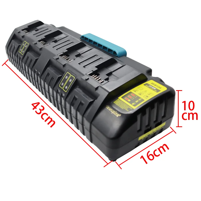 Cargador de corriente rápida para Dewalt, dispositivo con 4 puertos, 3A, 10,8 V, 14,4 V, 18V, 20V, batería de litio flexible, DCB112, DCB115, DCB104