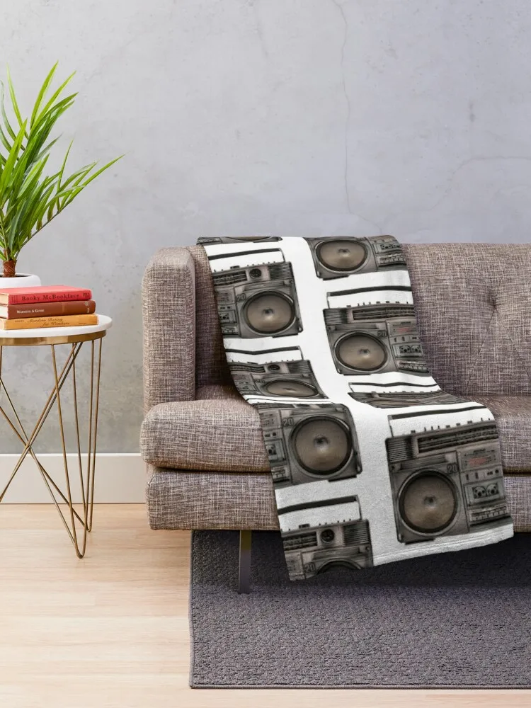 1980s Boombox cassette player Throw Blanket Luxury Sofa Quilt Plaid on the sofa Polar Blankets