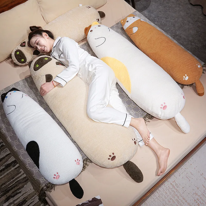 Long Cat Seal Plush Body Pillow Creative Animal Stuffed Cushion Soft Sofa Decorative Throw Pillow Large Sleeping Cushion Decor