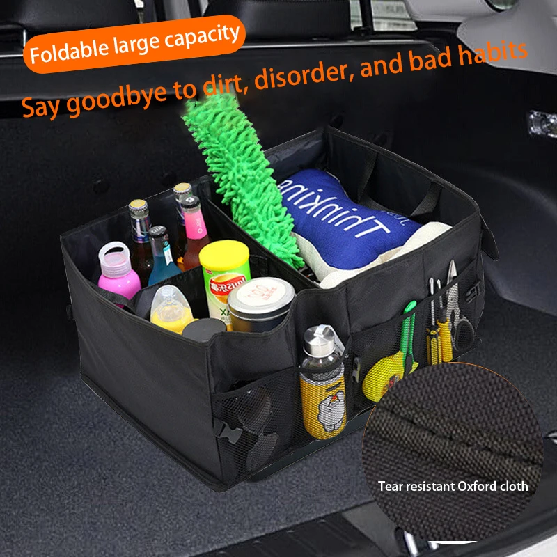 Car Boot Storage Box Large Capacity Interior Finishing Sundries Storage Box Oxford Cloth Foldable Interior Supplies Universal