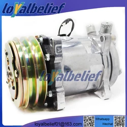 Air Conditioner Compressor Sanden 5H14 Sanden 508 SD508 Tractor Excavator Heavy Duty Truck 12V / 24V 2 Groove V Blet Pulley