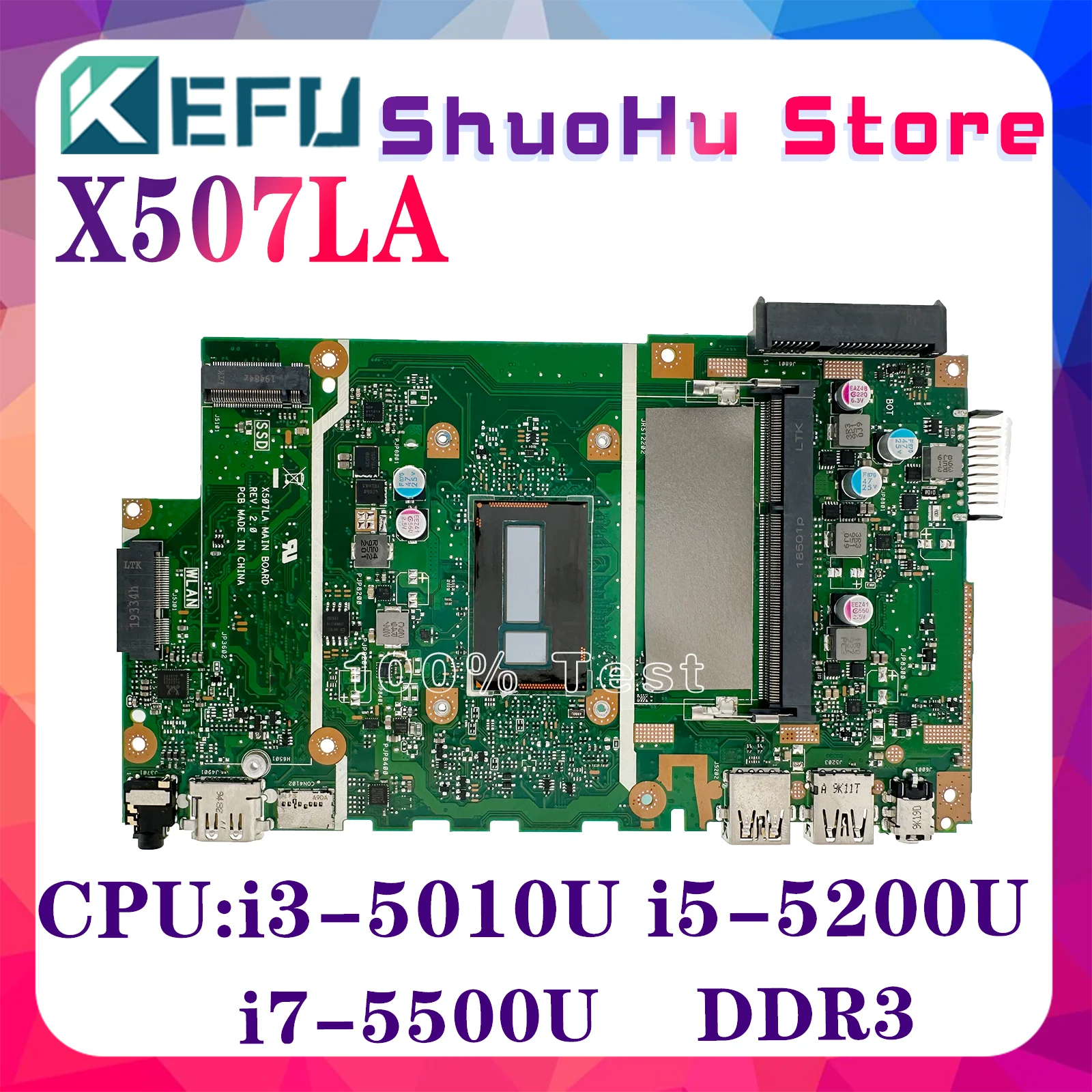 

KEFU X507LA Mainboard For ASUS X507L X507L X507 F507 R507L X507MA Laptop Motherboard W/ N4000 N5000 I3 I5 I7 DDR3 DDR4 100% Test