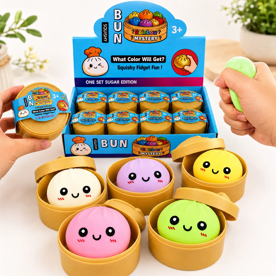 Sensory Fidget Toys - 特大レインボー団子スクイーズ、ソフトでゆっくり戻る感覚玩具、不安軽減、ADHD、自閉症のためのフィジェットストレスボール