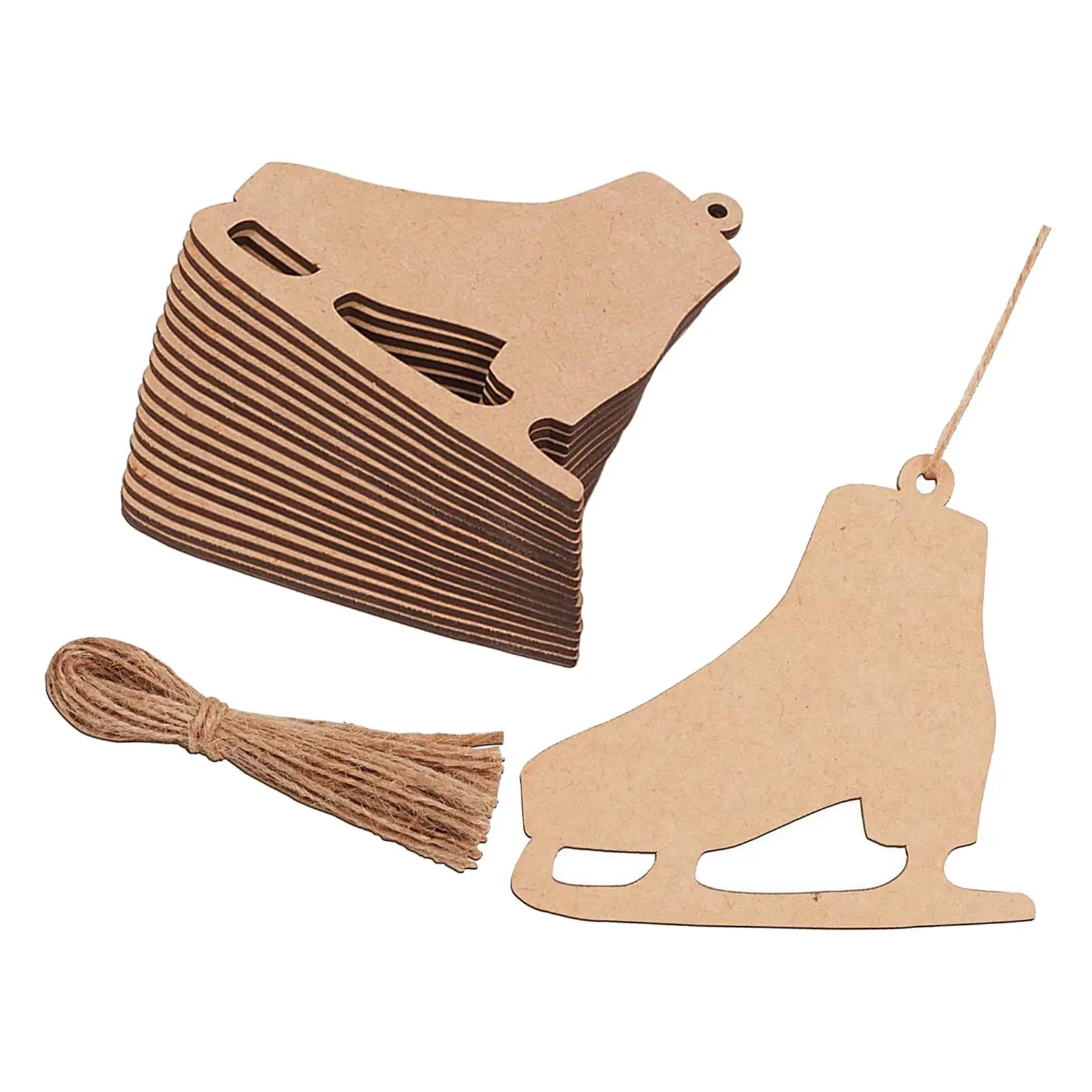 Unfinished Skate Wooden with Hole DIY Craft Slices 40 Pieces for Decoupage Card Making Photo Props Party Supplies