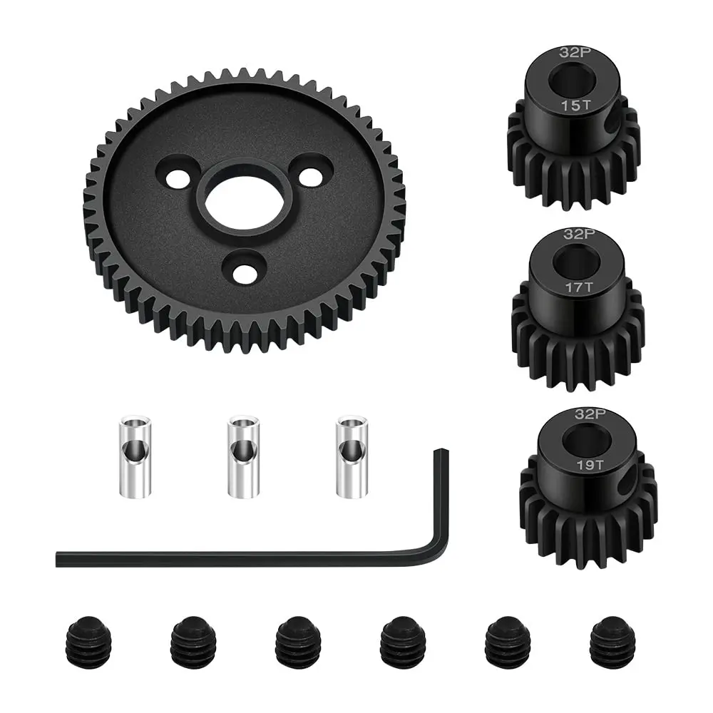 

Губная шестерня GLOBACT 32P 54T с шестерней 15T 17T 19T, замена 3956 для 1/10 Slash Stampede Rustler Rally Summit E-REVO T-Maxx