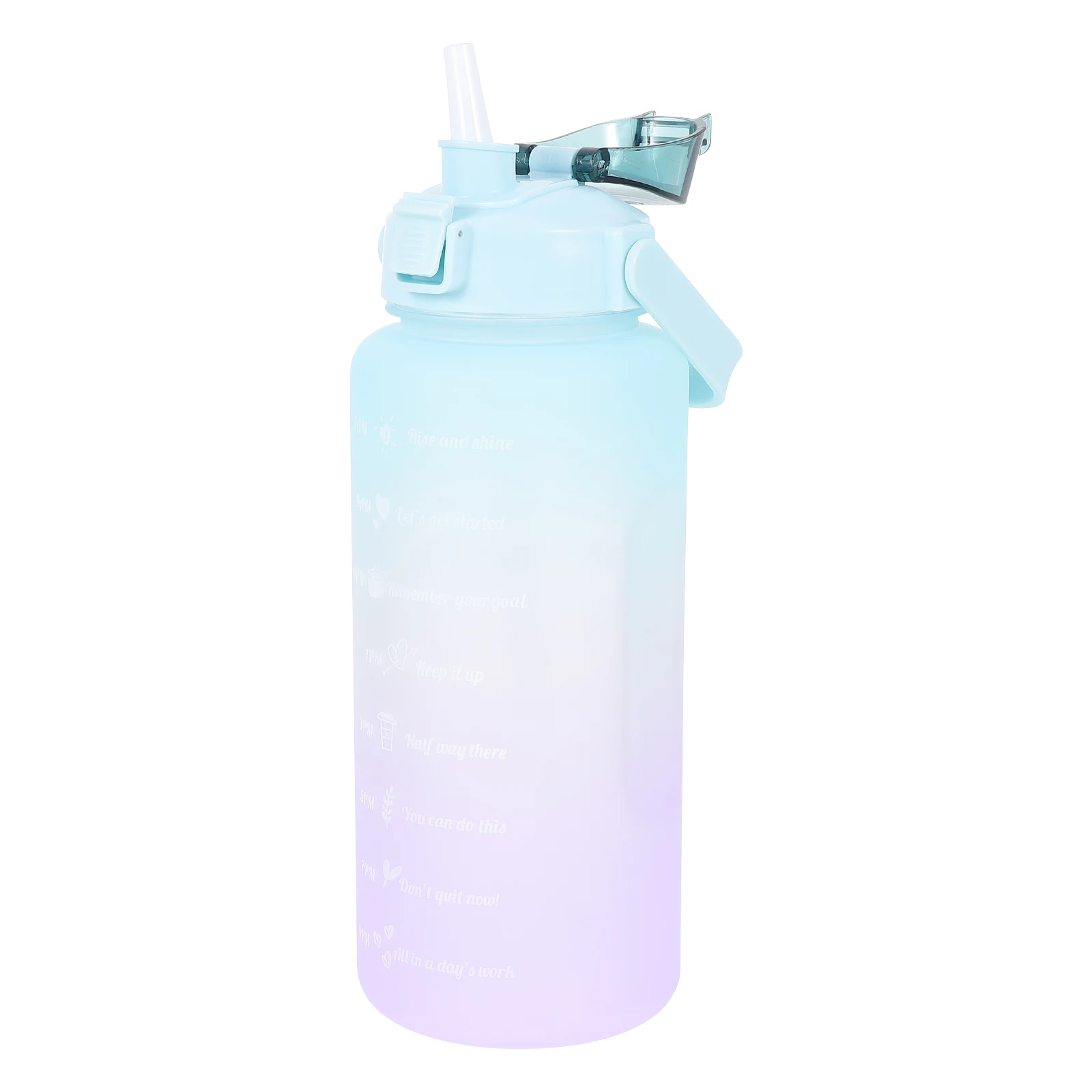

2000ml Sports Water Bottle Color Gradient Leakproof Beverage Cup PC PP Silicone for Gym Tea Juice Outdoor Exercise