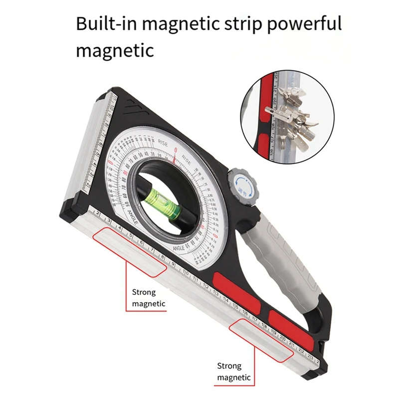 Engineering Slope Scale Measuring Ruler, escala magnética, ferramenta profissional
