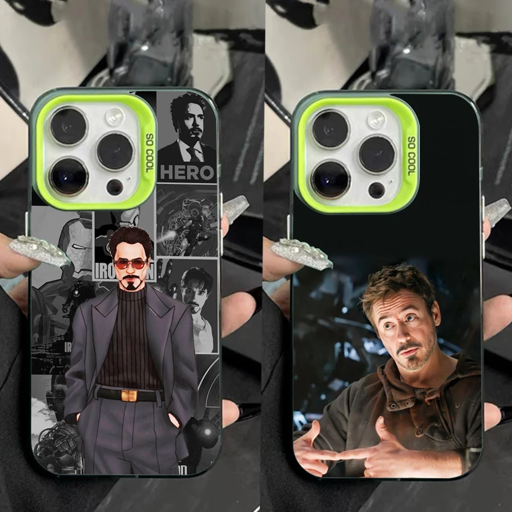 

R-Robert D-Downey Jr Phone Case For iPhone 16,15,14,13,12,11,Pro,Max,Plus,Mini,XS Anti Fall Green Matte Hard Bumper