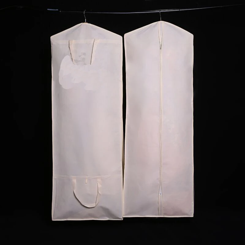 ブライダルウェディングガウンダストカバーガウンガーメントバッグ収納用または旅行用ガセットガーメントカバー長いふくらんでいるウエディングドレス71"