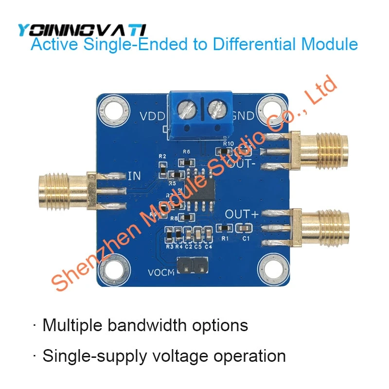 Active Single-Ended to Differential Converter Module Unbalanced to Balanced for ADC Driver Compatible with AD8137/8138/8139/4940