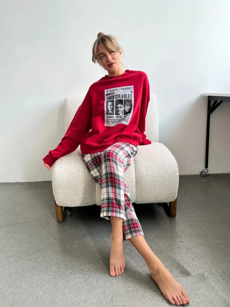 100% Pure Cotton Trendy Women's Autumn And Winter New Casual Loose And Versatile Temperament Thick American Printed Hoodie