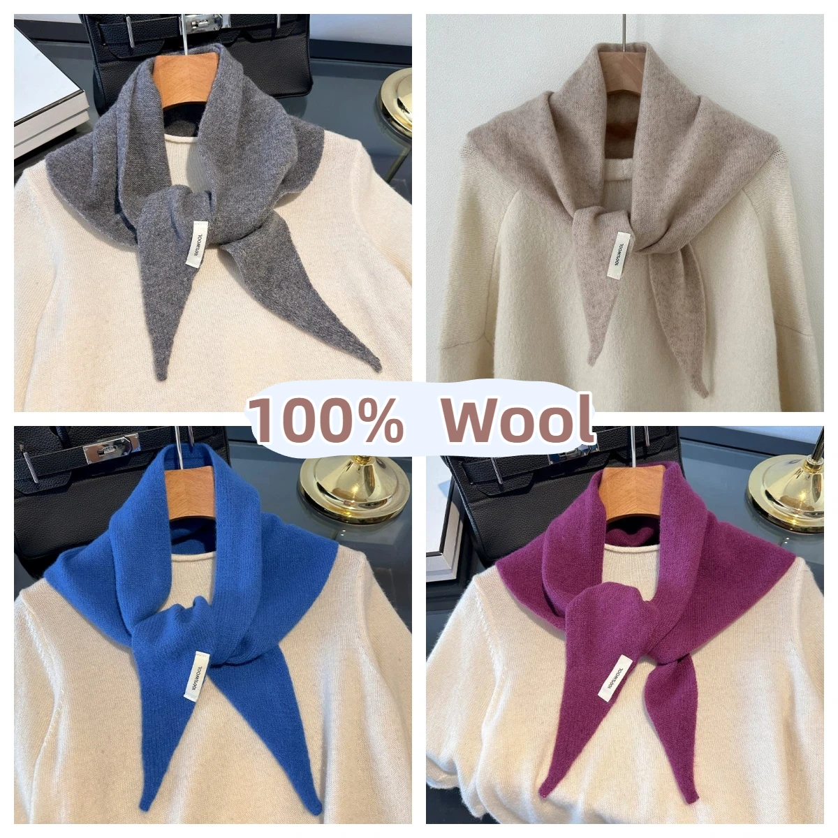 

Корейский треугольный шарф, 100% шерсть, женский шарф, кашемировый шарф, шаль, роскошный зимний шарф на шею, теплый красный шарф, шарф, вязаный шарф