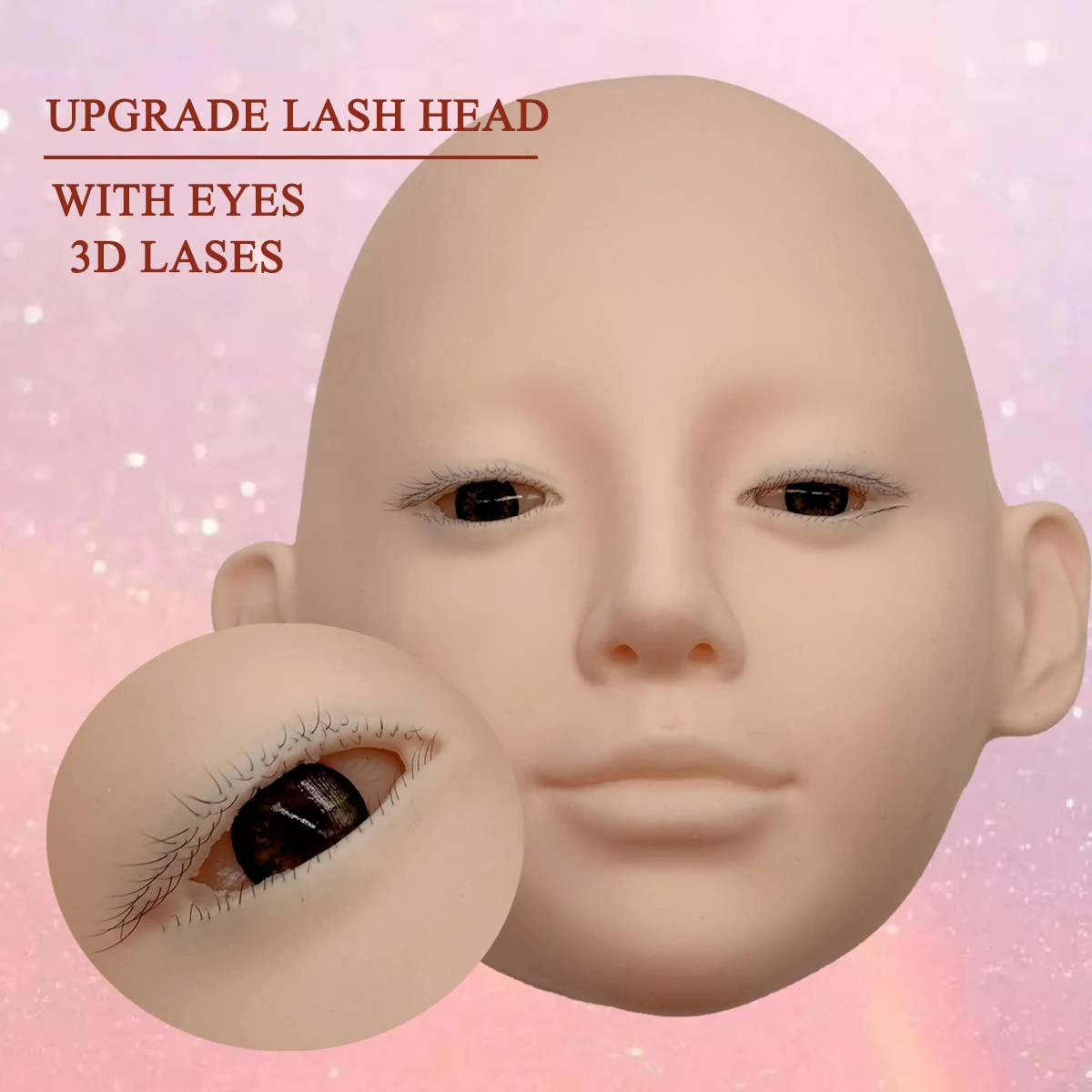 Professional Eyelash Extension Training Head with Skin - like Softness for Lash Technicians Salon use