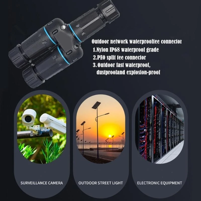 IP68 Водонепроницаемый Cat6 RJ45 Ethernet Splitter для наружного использования локальных сплиттер