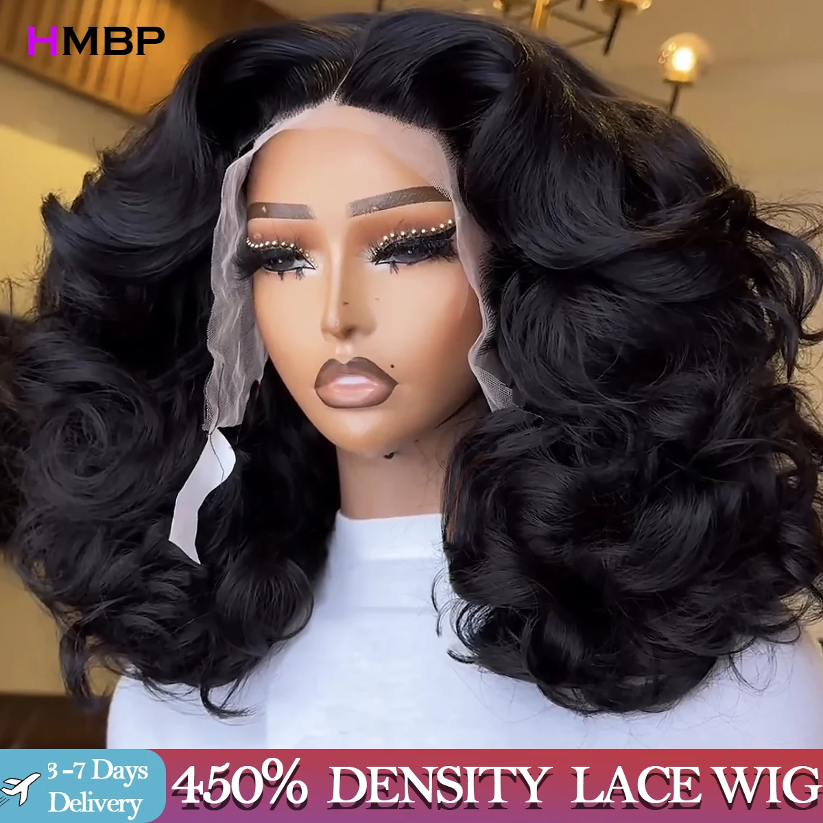 High Density 425g Loose Deep Wave 360 Hd Transparent Lace Full Frontal Wig Human Hair  Brazilian Curly Wigs Preplucked For Women