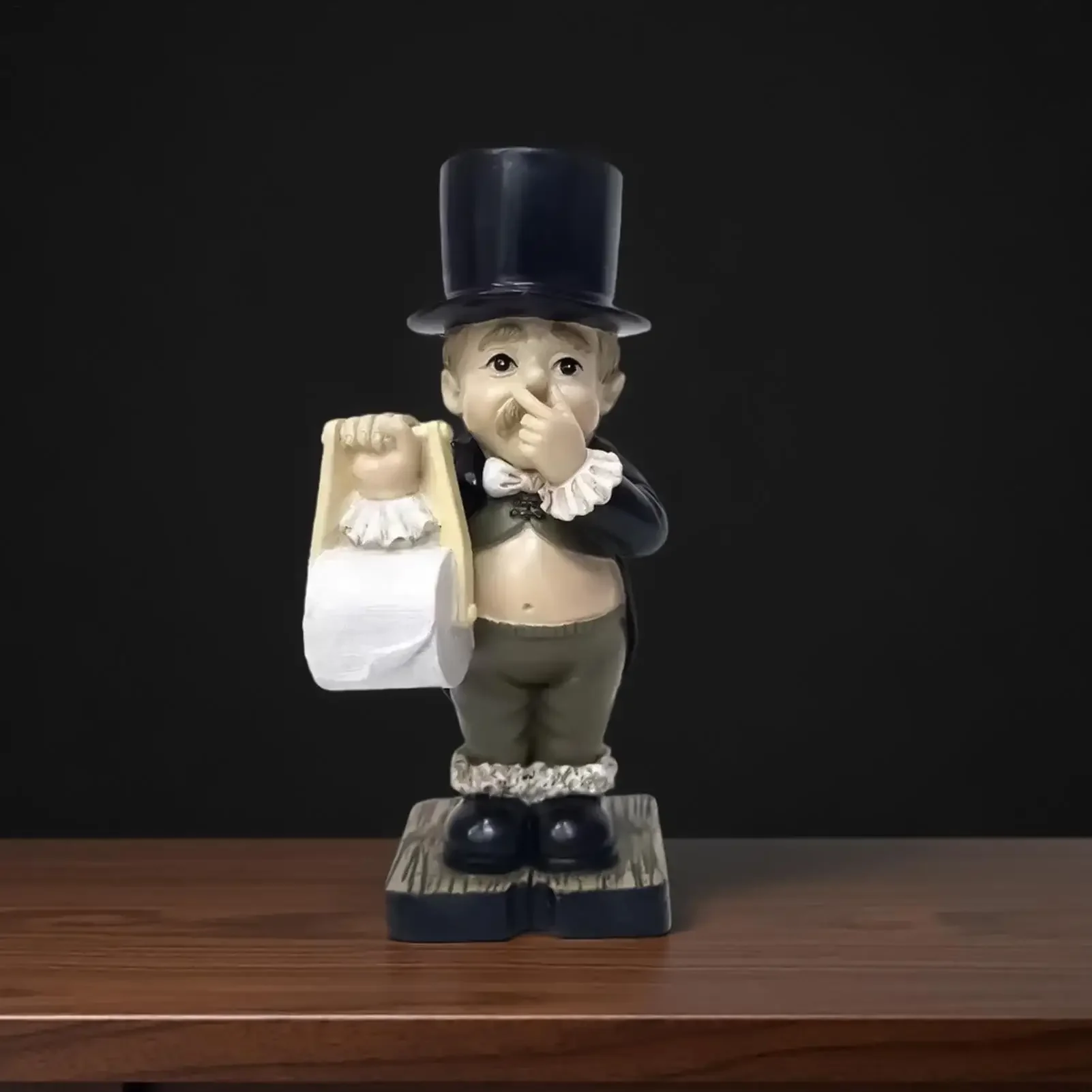home Ministure statue Resin Realistic Humorous man Holding Nose Ministure for Dorm Home Apartment Rental House RV Bathroom