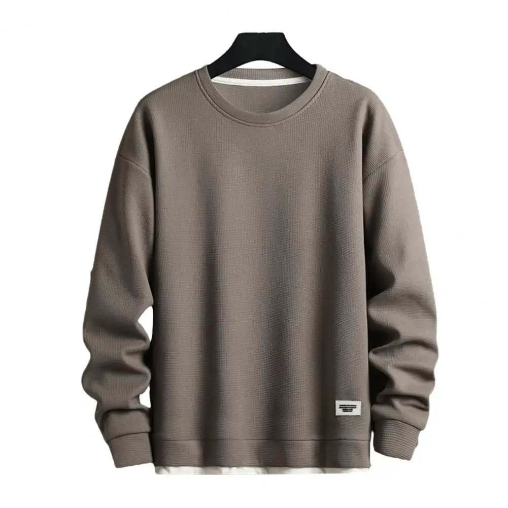 

Loose Sweatshirt Men's Waffle Texture Pullovers for Fall Winter sudaderas para hombres