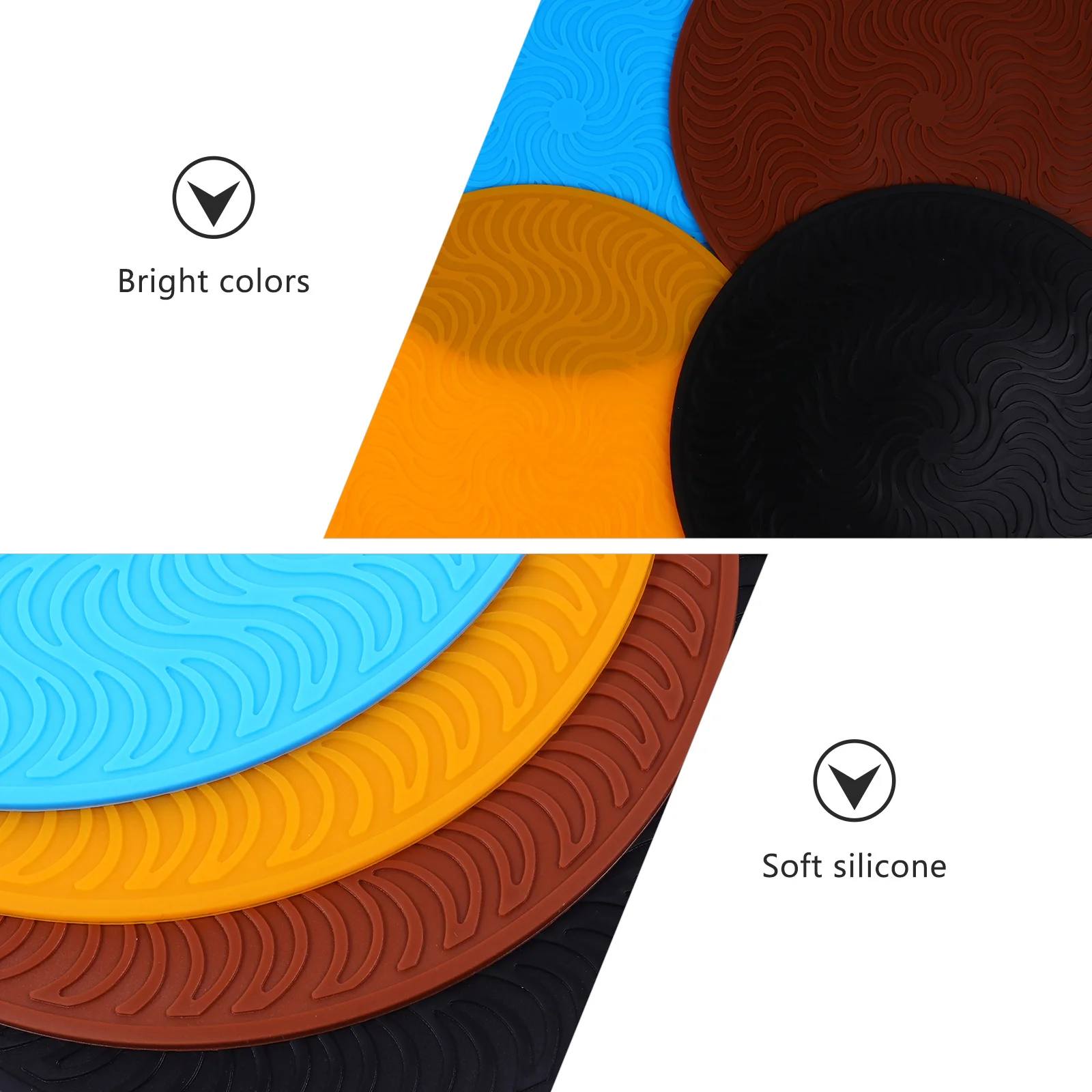 

4 Pcs Silicone Table Mat Set Oven Placemat Comfortable Microwave Silica Gel Turntable