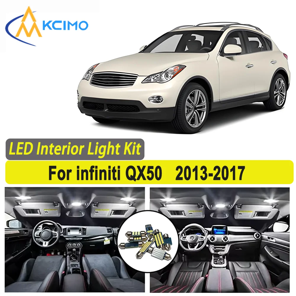 

Kcimo LED для infiniti QX50 (2013-2017) Яркий светодиодный светильник премиум-класса для внутреннего купола с картой багажника Комплект автомобильных светодиодных ламп Canbus Автомобильный светодиодный светильник