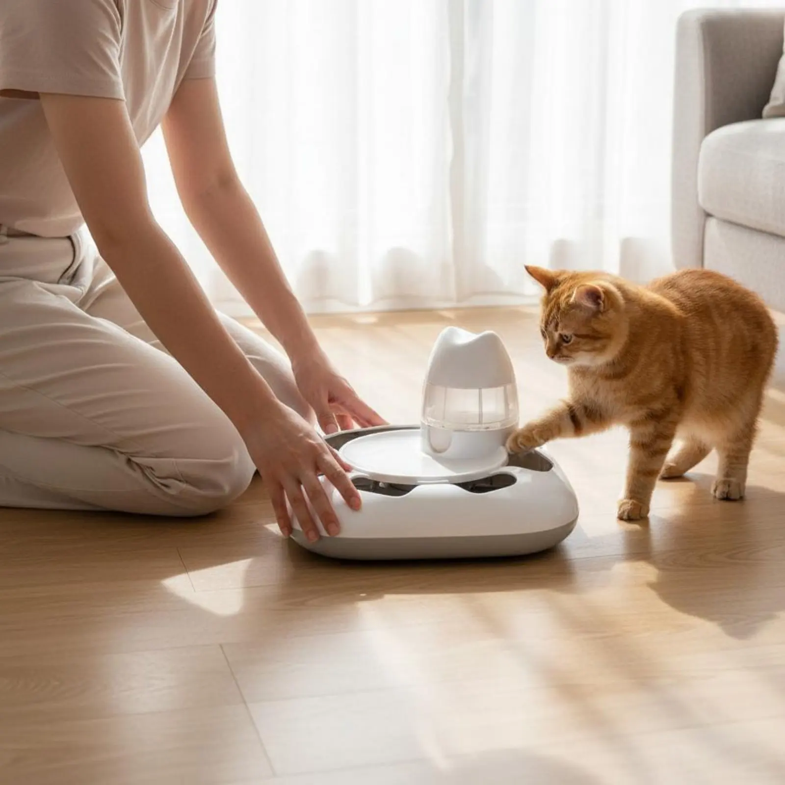Cat Hunting Game Machine Interactive Play Automatic Cat Toy Electronic Pet Treat Dispenser Random Movement Anti-Rollover Design view 6