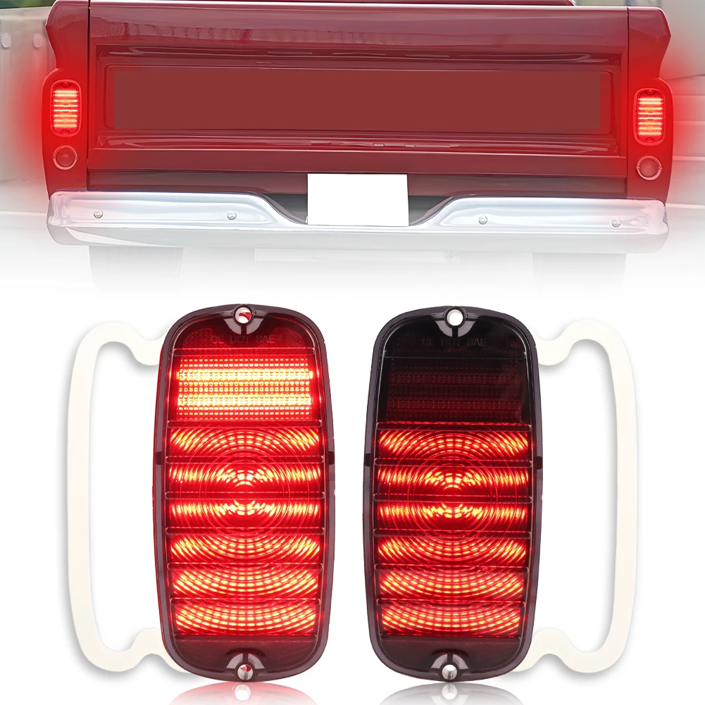 2 Piezas de Luces Traseras LED para Camioneta Chevrolet C10 C20 C30 K10 K20 1960-1966, GMC 1000 1500 2500, Reflector de Luz de Freno Trasero