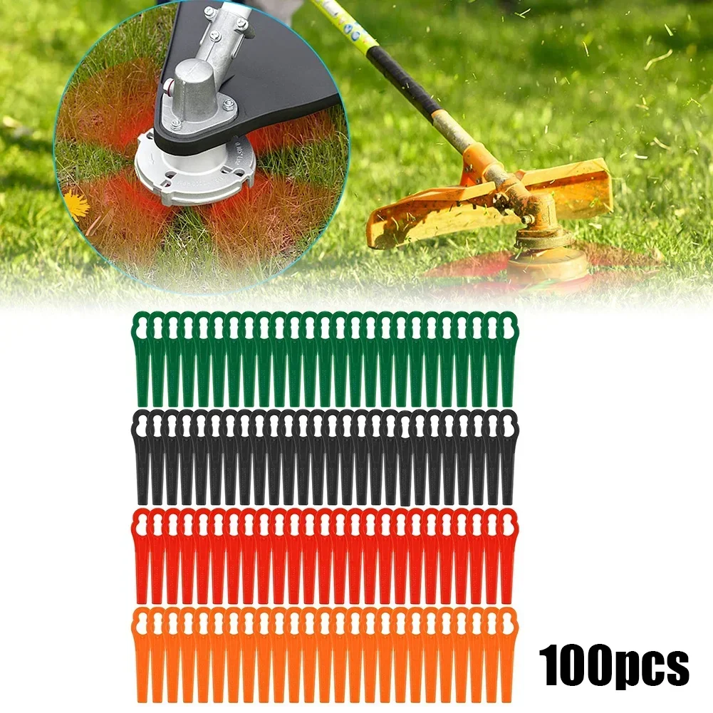 

100pcs Lawn Mower Cutter Blade For Einhell BG-CT 18 Li RG-CT 18/1 Li GE-CT 18Li Garden Grass Trimmer Replacement Plastic Blades