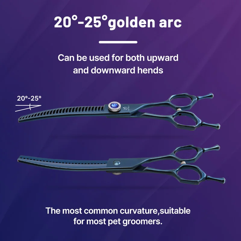 Fenice-Professional Dog Grooming Scissors, High-End King Series, 7.0 inch,Curved Thinning Shears, for Pet Groomer