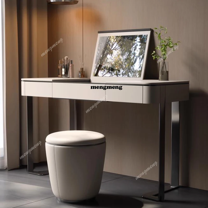Mid Century European Vanity Table Bedroom White Makeup Mirror Dressing Table Women Modern Beauty Penteadeira Trendy Furniture