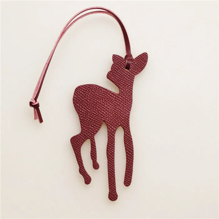 Genuine Deer Leather Keychain Ladies Women Bags Backpack Pendant Charm