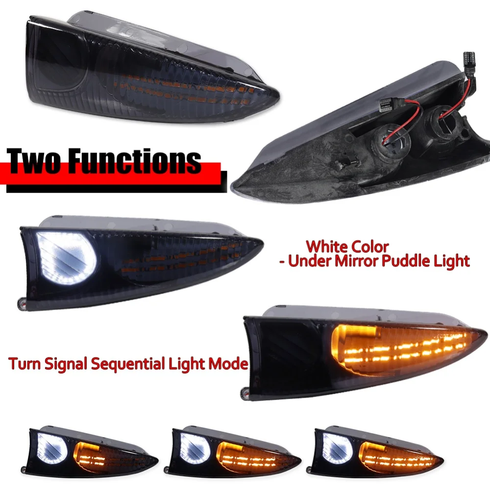 Switchback White & Sequential Amber LED Car Front Side Mirror Marker Lights For Ford Expedition For Lincoln Navigator 2003-2006