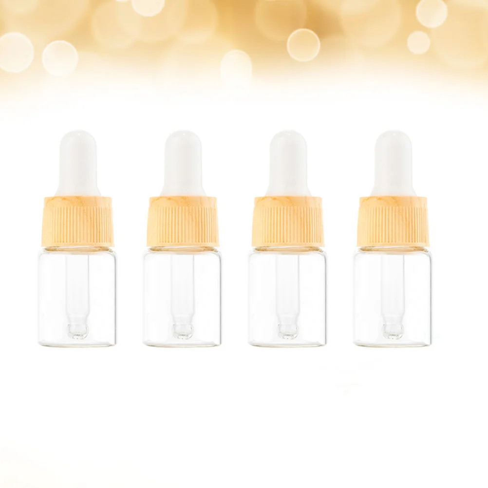 

4Pcs Wood Grain Glass Dropper Bottle 5Ml Essential Oil Dispenser Container Liquid Transfer Set Empty Bottles for Toner