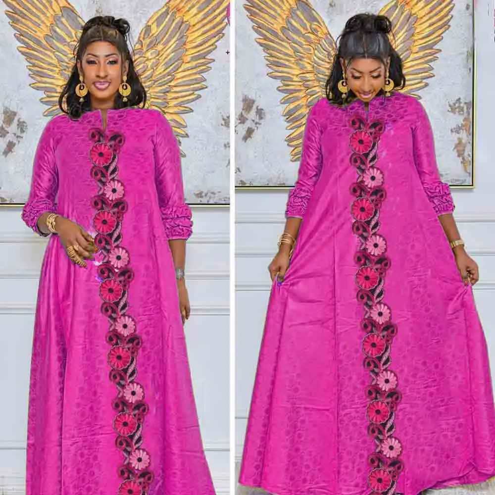 2023 Original Bazin Riche Long Dresses For Nigeria Ankara Women Top Quality Bazin Riche Dashiki Robe Evening Gowns