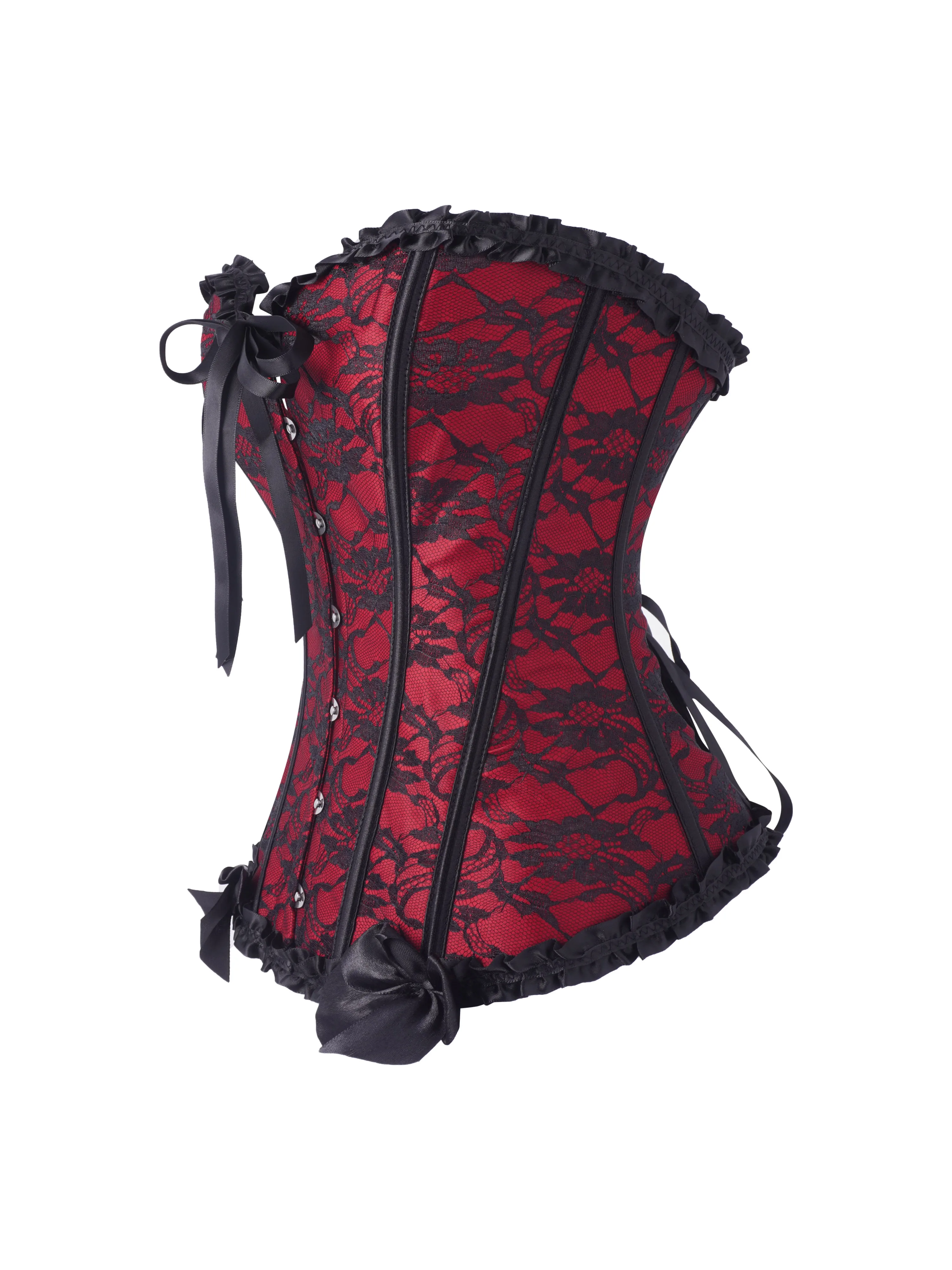 مشد كورت بدون حمالات مع دانتيل على شكل فراشة للنساء