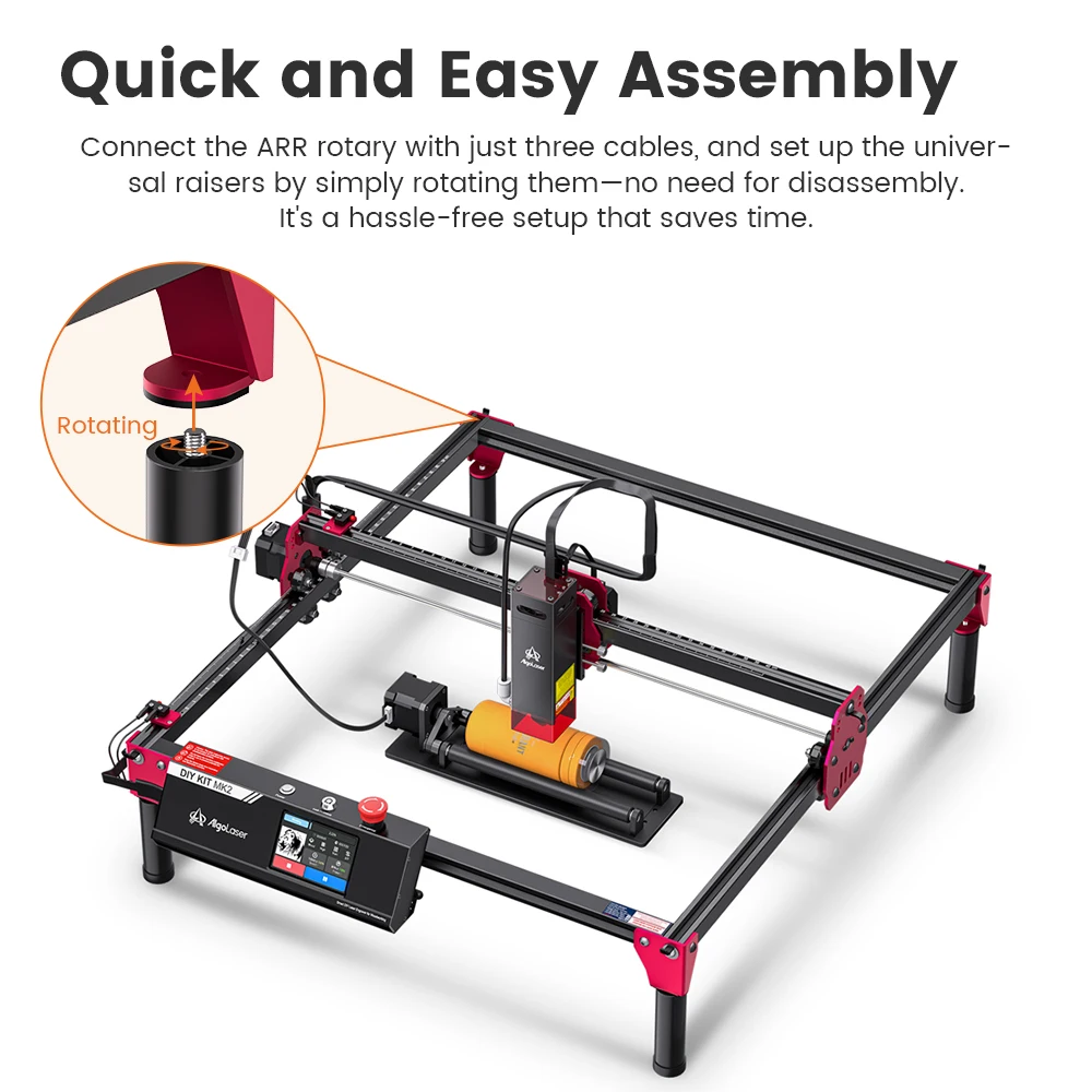 DIY KIT MK2 10W Machine+Rotary Roller+Raisers Laser Engraver Cutter 3 OPTIONS Laser Engraver for Cylindrical Objects Tumblers