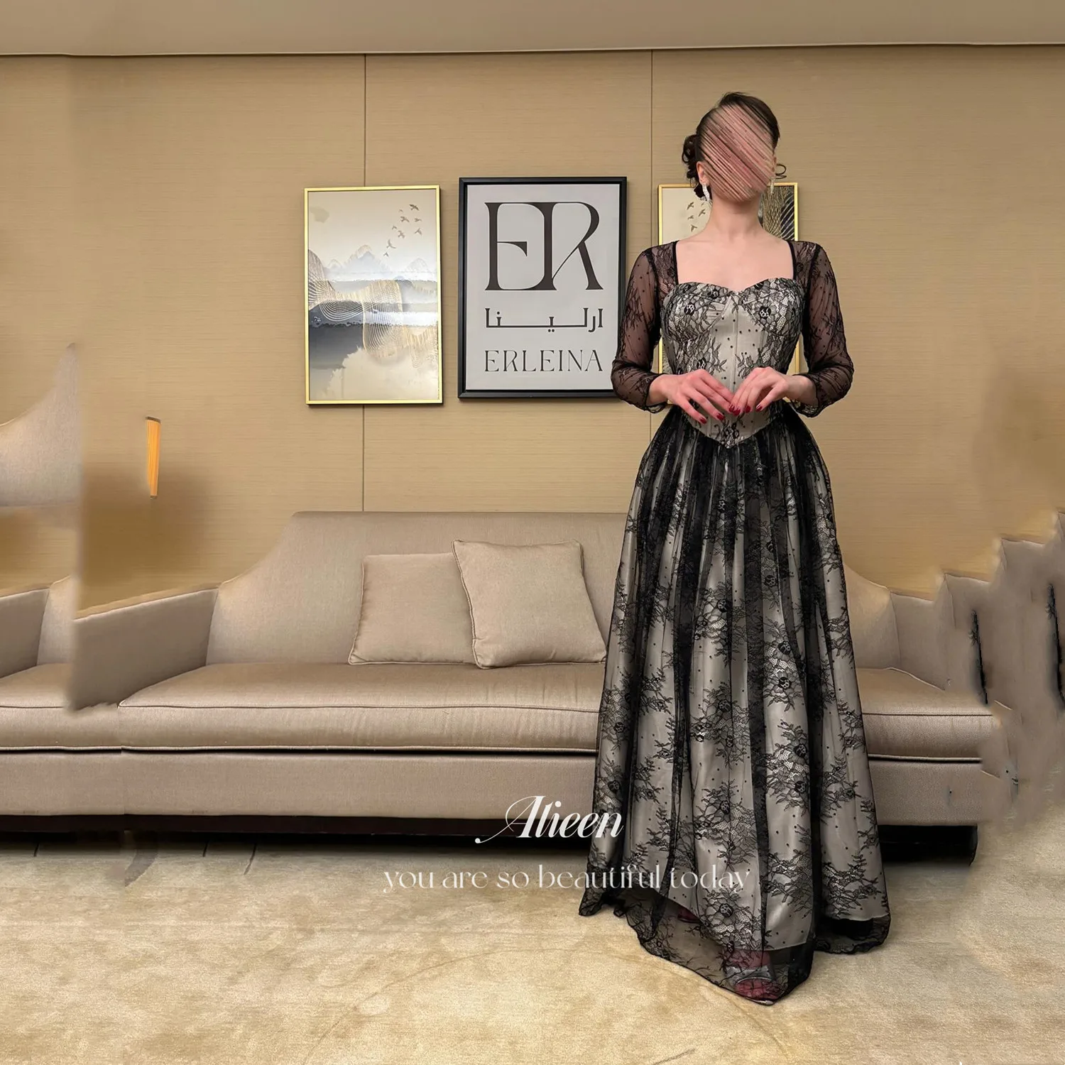 

Aileen Womens Dresses for Special Occasions Lace A-line Women's Evening Dress Black Платье Вечернее Elegant Party Dresses 2025