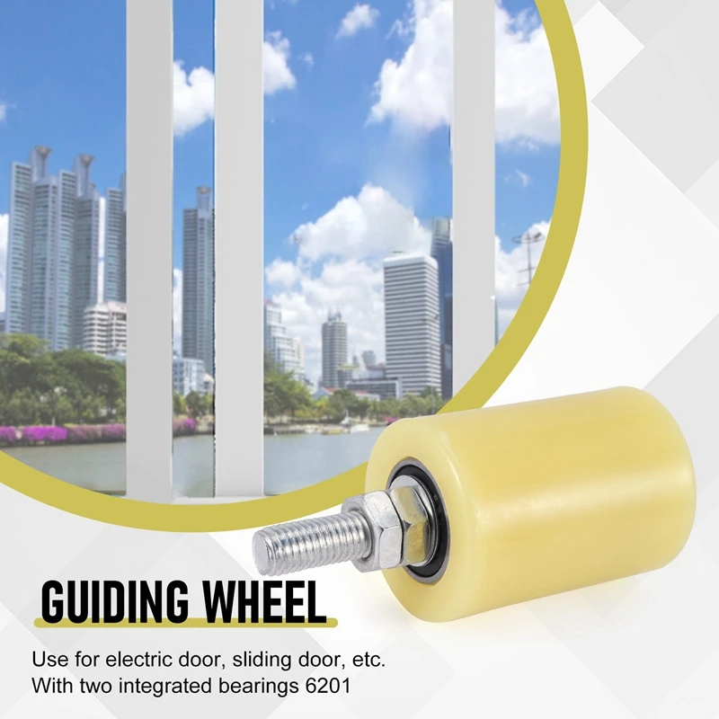 LICE-2PCS 50X70mm PP Aço Rolamento de Rolo Plano Roda Guia 6201 M12 Parafuso Para Porta Elétrica Porta Deslizante