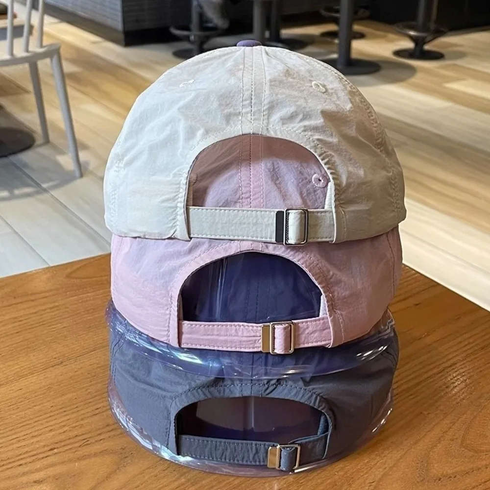 Adjustable Baseball Cap Breathable Lightweight Sun Protection Hat Color Block Embroidered Quick Dry Cap Outdoor Activities