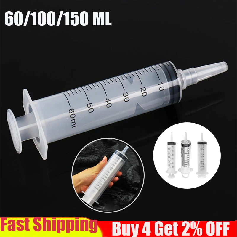 60/100/150 ML Reusable BBQ Meat Syringe Marinade Injector Poultry Chicken Flavor Syringe Health Measuring Feeding Tools