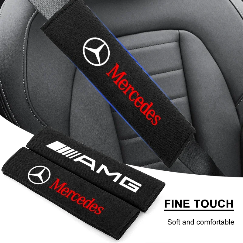 2Pcs Seat Belt Cover Car Styling Cotton Safety Shoulder Protector for Mercedes Benz W220 W176 AMG G63 W205 W177 W212 W213 W221